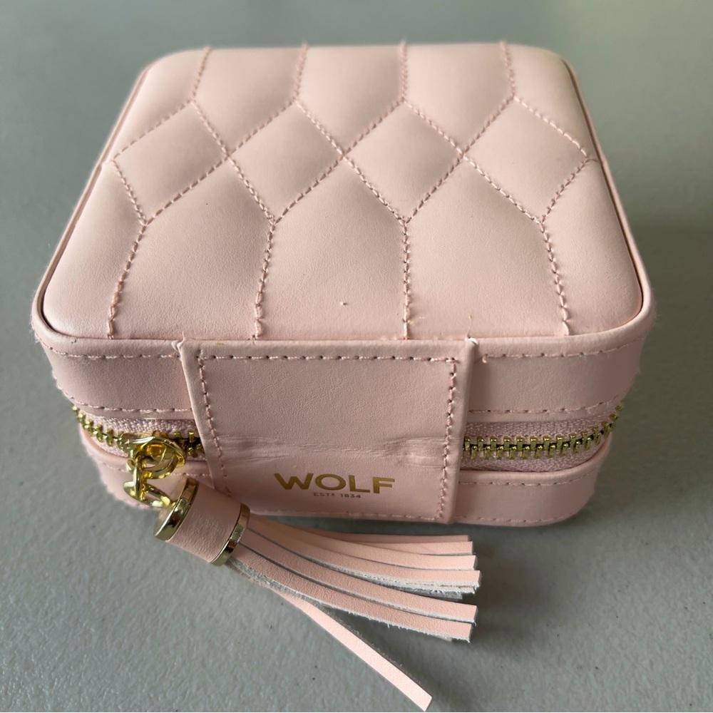 WOLF CAROLINE TRAVEL JEWELRY CASE IN ROSE